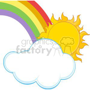 300x300 Royalty Free Sun And Rainbow 382050 Vector Clip Art Image