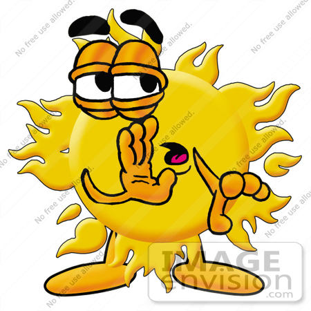 450x450 Clip Art Graphic Of A Yellow Sun Cartoon Character Whispering