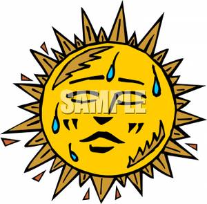 300x295 Free Hot Weather Cartoons Sweating Sun