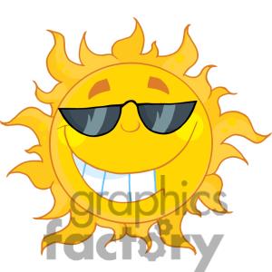 300x300 4039 Smiling Sun Mascot Cartoon Character With Sunglasses