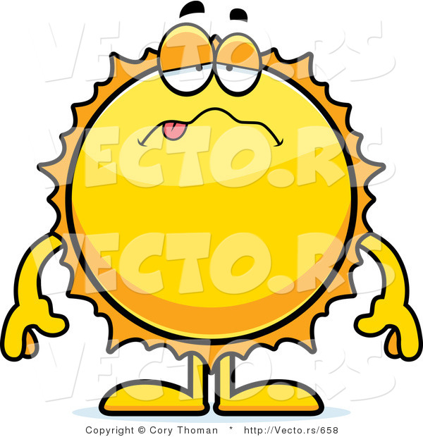 600x620 Cartoon Vector Of A Sick Sun By Cory Thoman