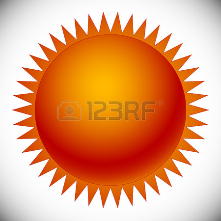 450x450 Orange Red Sun Shape Isolated On White. Editable Vector Clip Art