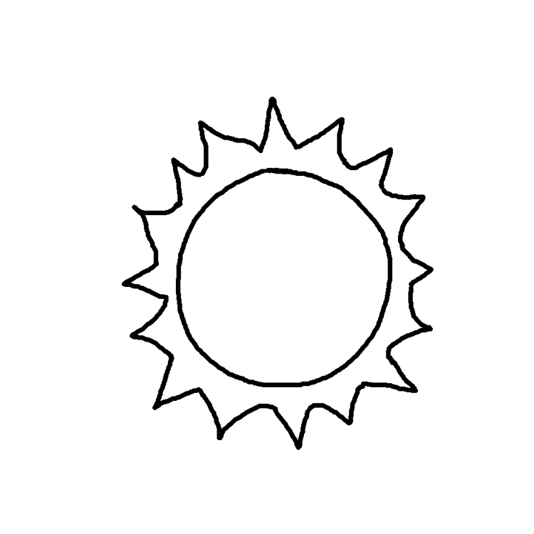 750x750 Sunny Clipart Black And White