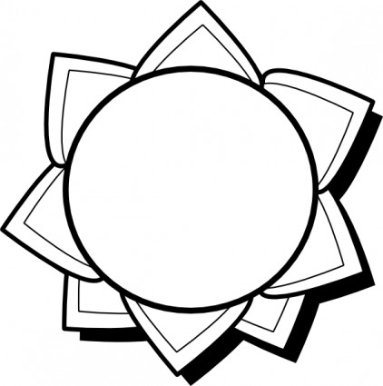 422x425 Black And White Sunflower Clip Art Clipart Panda