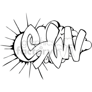 300x300 Royalty Free Graffiti Sun 372444 Vector Clip Art Image