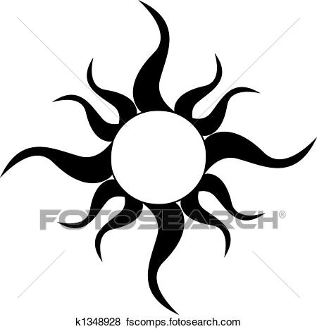 450x467 Stock Illustration Of Tribal Sun Tattoo K1348928