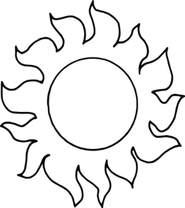 264x297 Sun Outline Clip Art