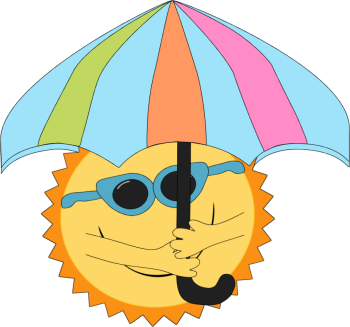 350x327 Sun Under Umbrella Clip Art