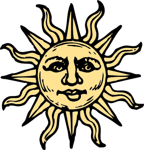 285x297 Sun Woodcut Clip Art