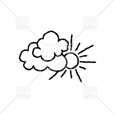400x400 Sun With Clouds Outline