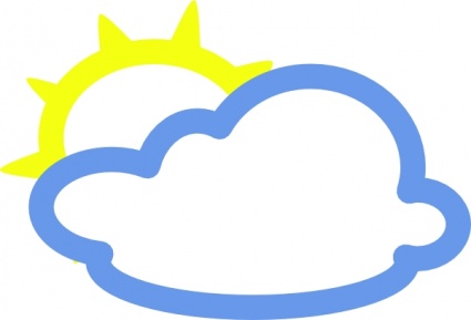 425x289 Light Clouds And Sun Weather Symbol Clip Art Vector, Free Vectors