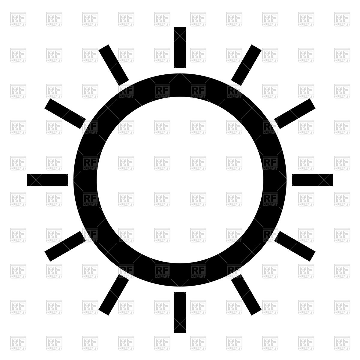 1200x1200 Sun Black Color Icon Royalty Free Vector Clip Art Image