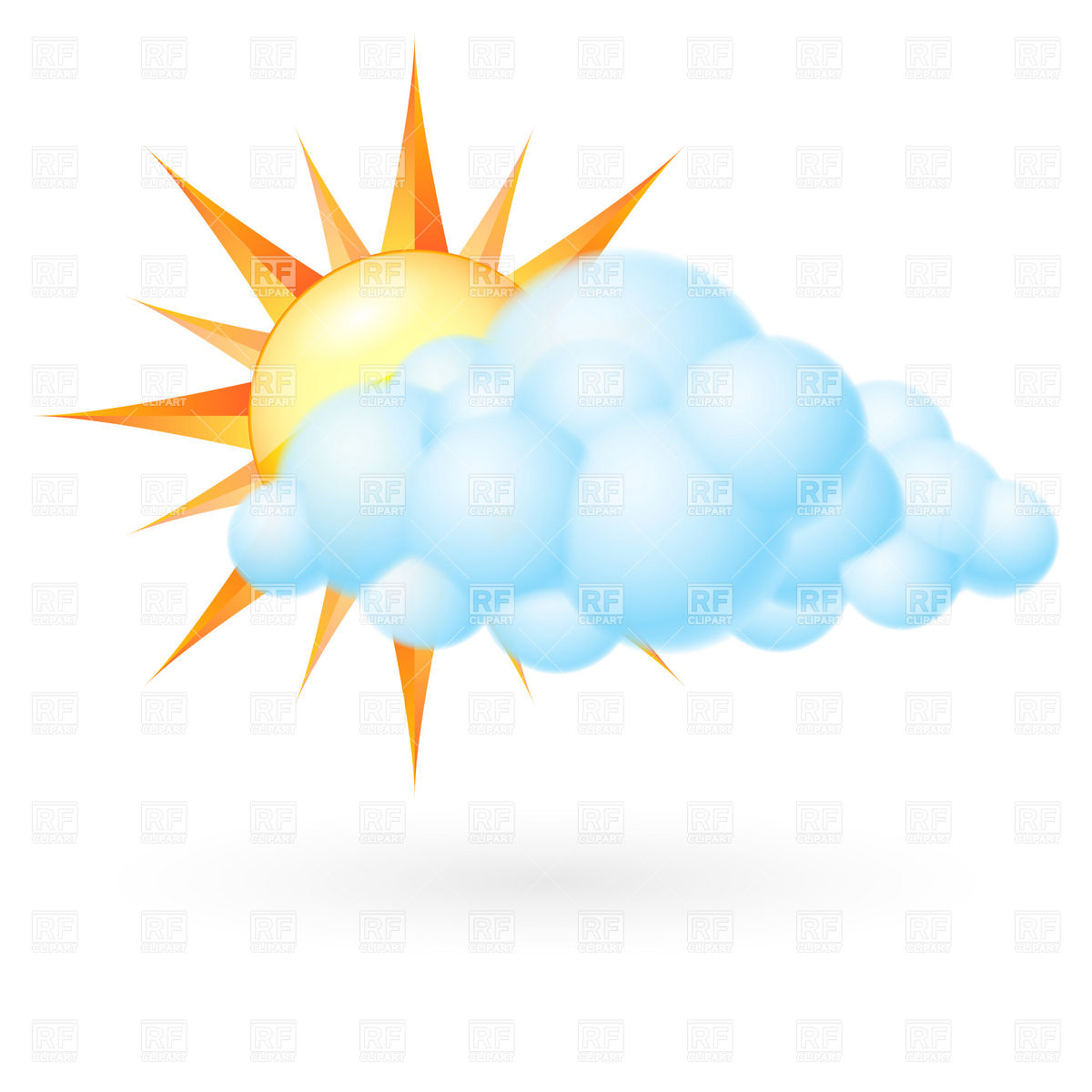 1200x1200 Sky With Clouds And Sun Clipart