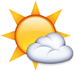 256x256 Sun Behind Cloud Emoji For Facebook, Email Amp Sms Id  333