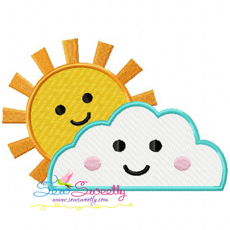 800x800 Sun Cloud Machine Embroidery Design