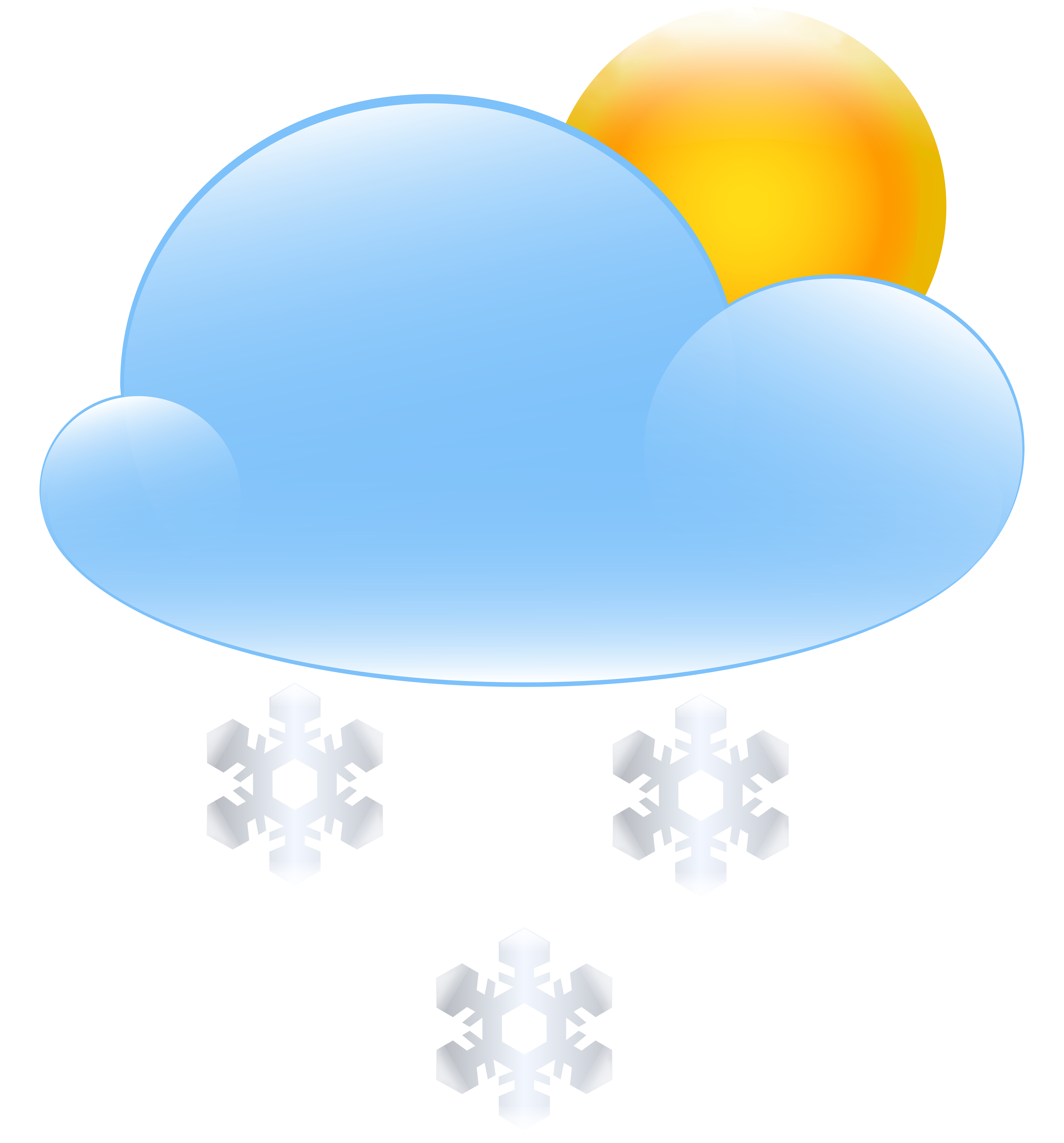 7446x8000 Sun Cloud And Snow Weather Icon Png Clip Art