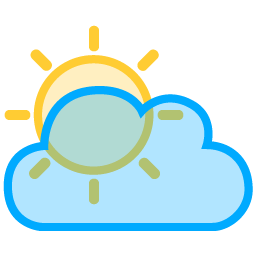 256x256 Sun Rays Cloud Icon