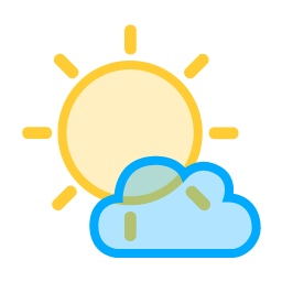 256x256 Sun Rays Small Cloud Icon