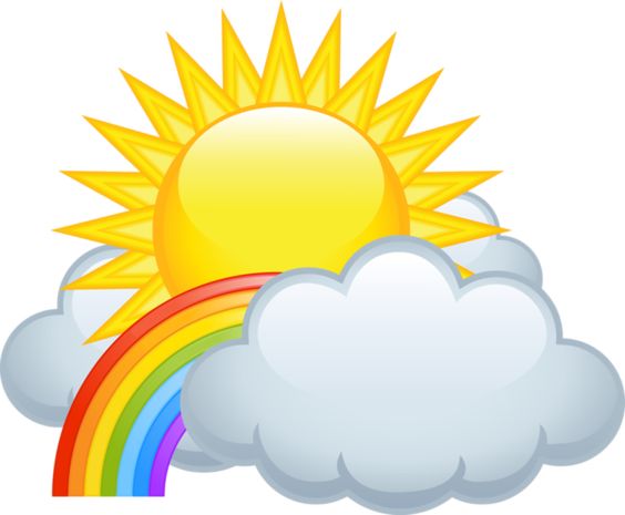 564x465 Sun Cloud Rainbow Clipart