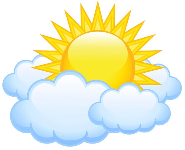 600x486 Sun With Cloud Clipart