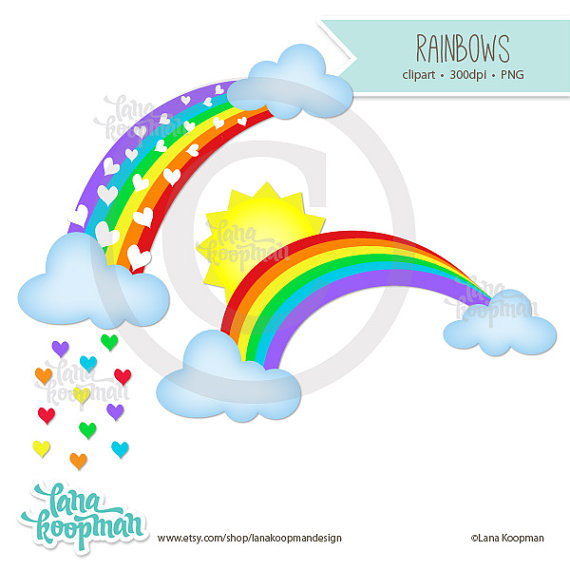 570x570 Rainbow Clipart Cloud Clipart Sun Clipart By Lanakoopmandesign