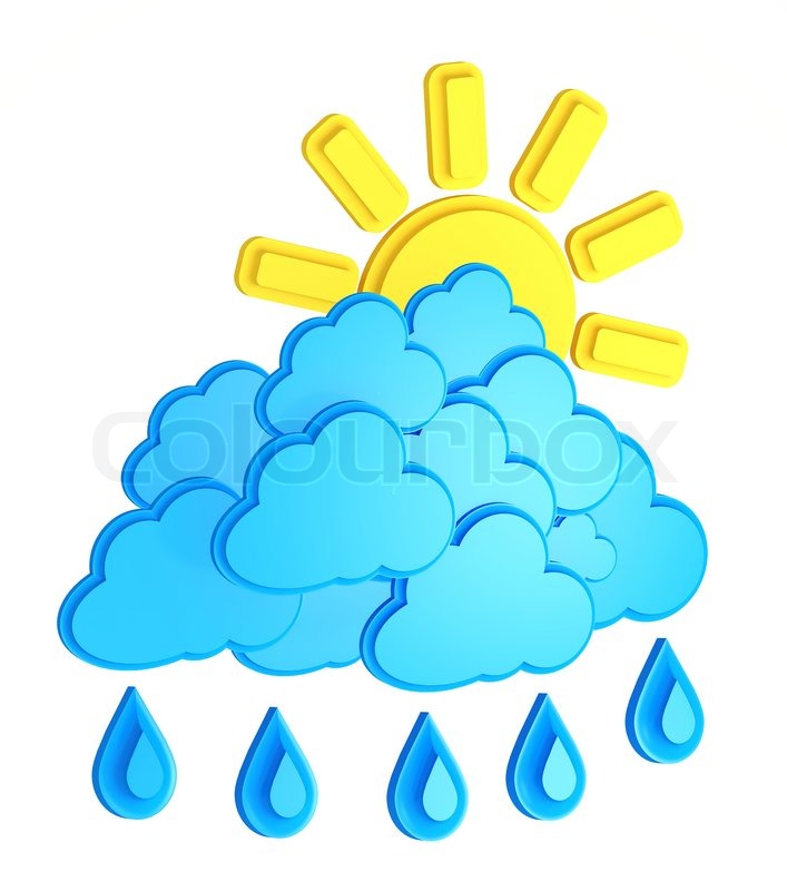 707x800 Sun, Clouds And Rain Isolated On White Background Weather