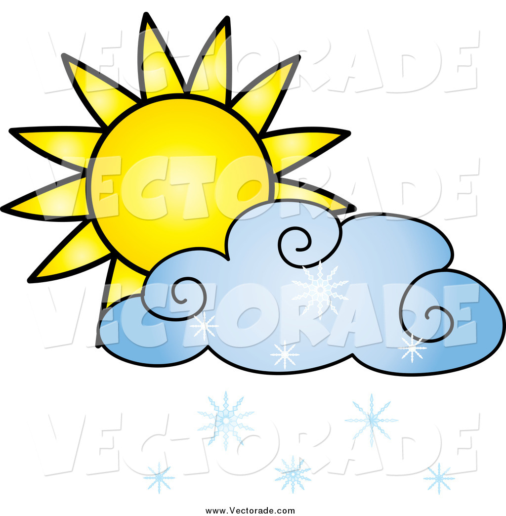 1024x1044 Vector Of A Sun And Blue Snowing Cloud By Pams Clipart