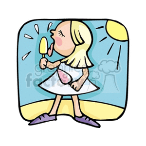 300x300 Royalty Free Girl Licking Ice Cream Bars In The Summer Sun 159023