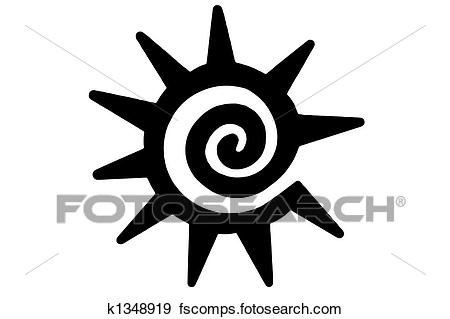 450x319 Stock Illustration Of Tribal Sun Tattoo K1348919