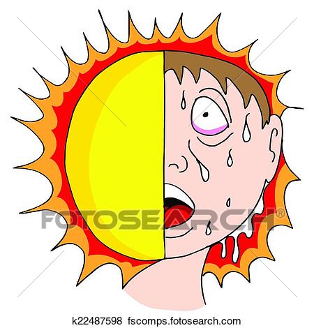 450x470 Clip Art Of Hot Sun K22487598