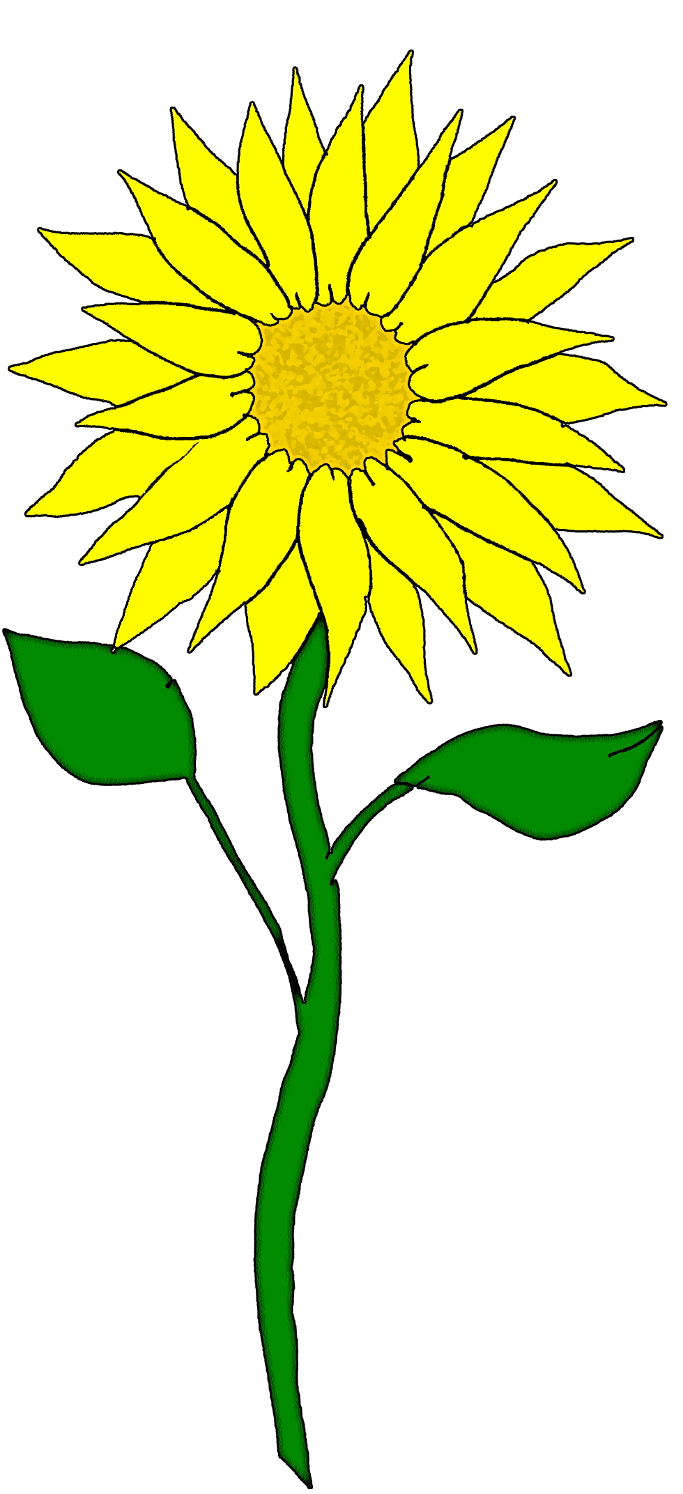 980x2144 Sunflower Clipart Yellow Sunflower