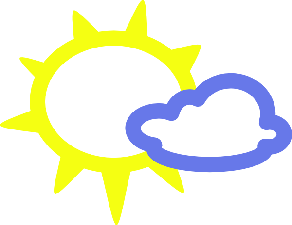 600x464 Very Light Clouds And Sun Weather Symbols Clip Art Free Vector