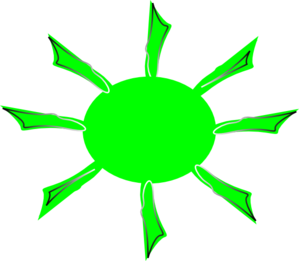 299x261 Green Radiating Sun Clip Art
