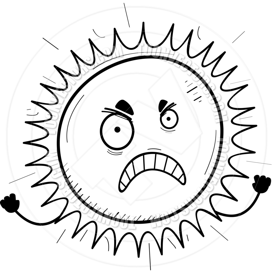 940x940 Cartoon Sun Angry (Black Amp White Line Art) By Cory Thoman Toon