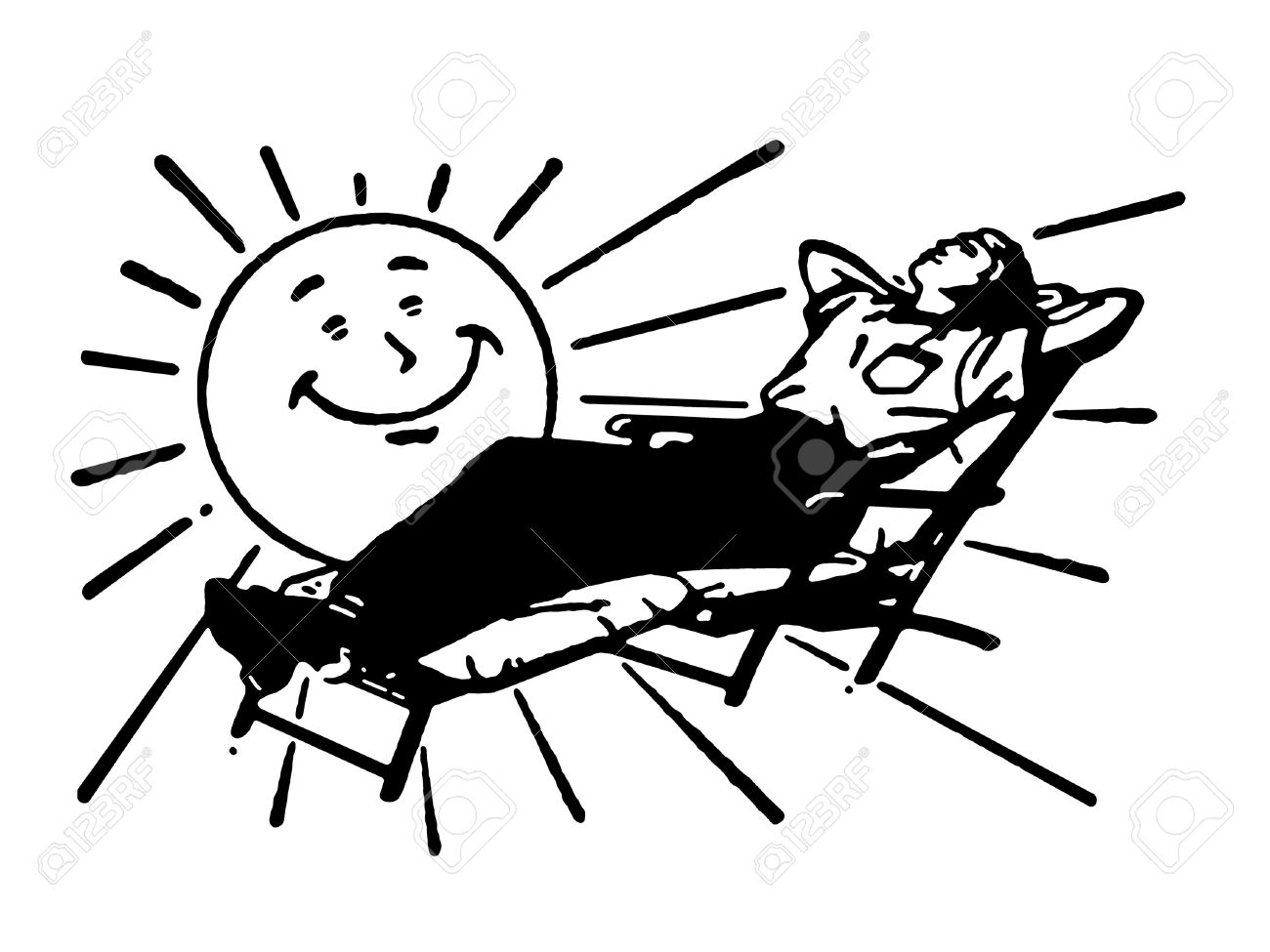 1300x975 A Black And White Version Of A Cartoon Sun Shining Over A Person
