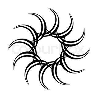 320x320 Set Of Black Sun Tattoos On White Background Stock Vector