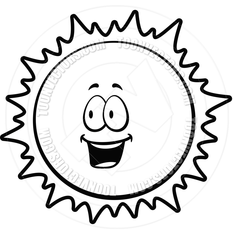 940x940 Sun Smiling (Black And White Line Art) By Cory Thoman Toon