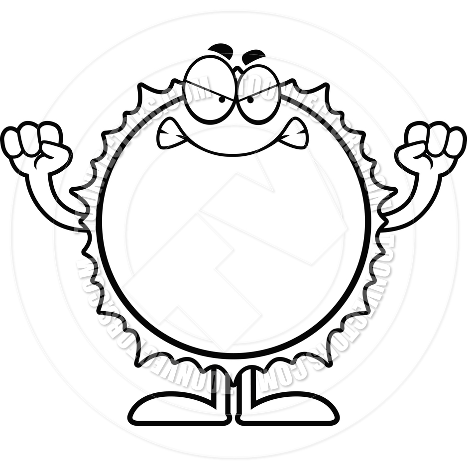 940x940 Angry Cartoon Sun (Black And White Line Art) By Cory Thoman Toon