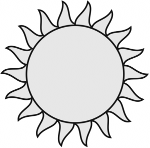 300x295 Free Sun Clipart Black And White