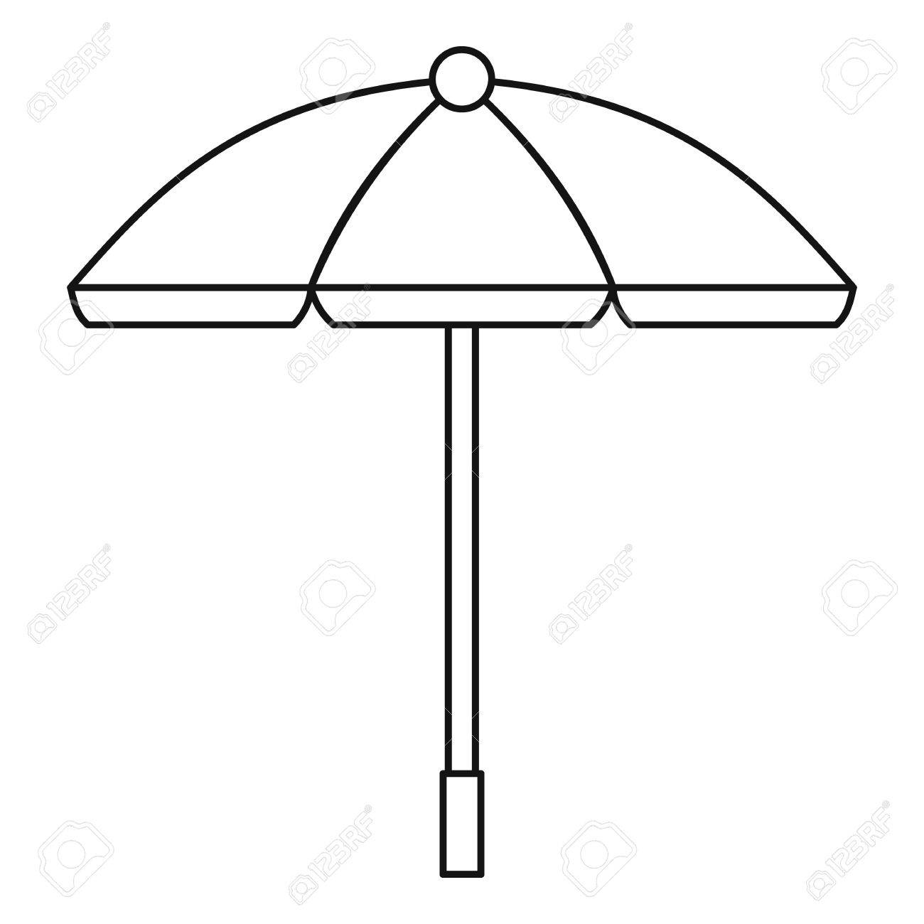 1300x1300 Sun Umbrella Icon. Outline Illustration Of Sun Umbrella Vector