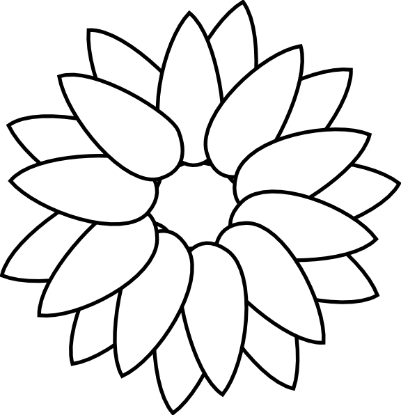 576x596 Sunflower Outline Clip Art