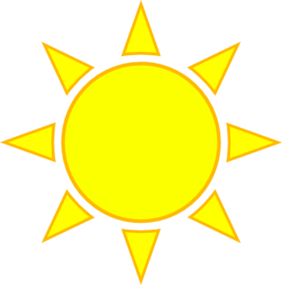 408x412 Sun Rays Clipart