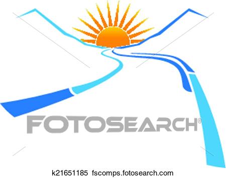 450x356 Clipart Of Sunset Or Sunrise Road Logo K21651185