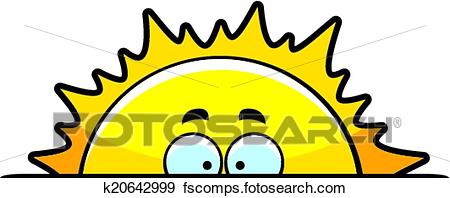 450x198 Clip Art Of Cartoon Sunrise K20642999