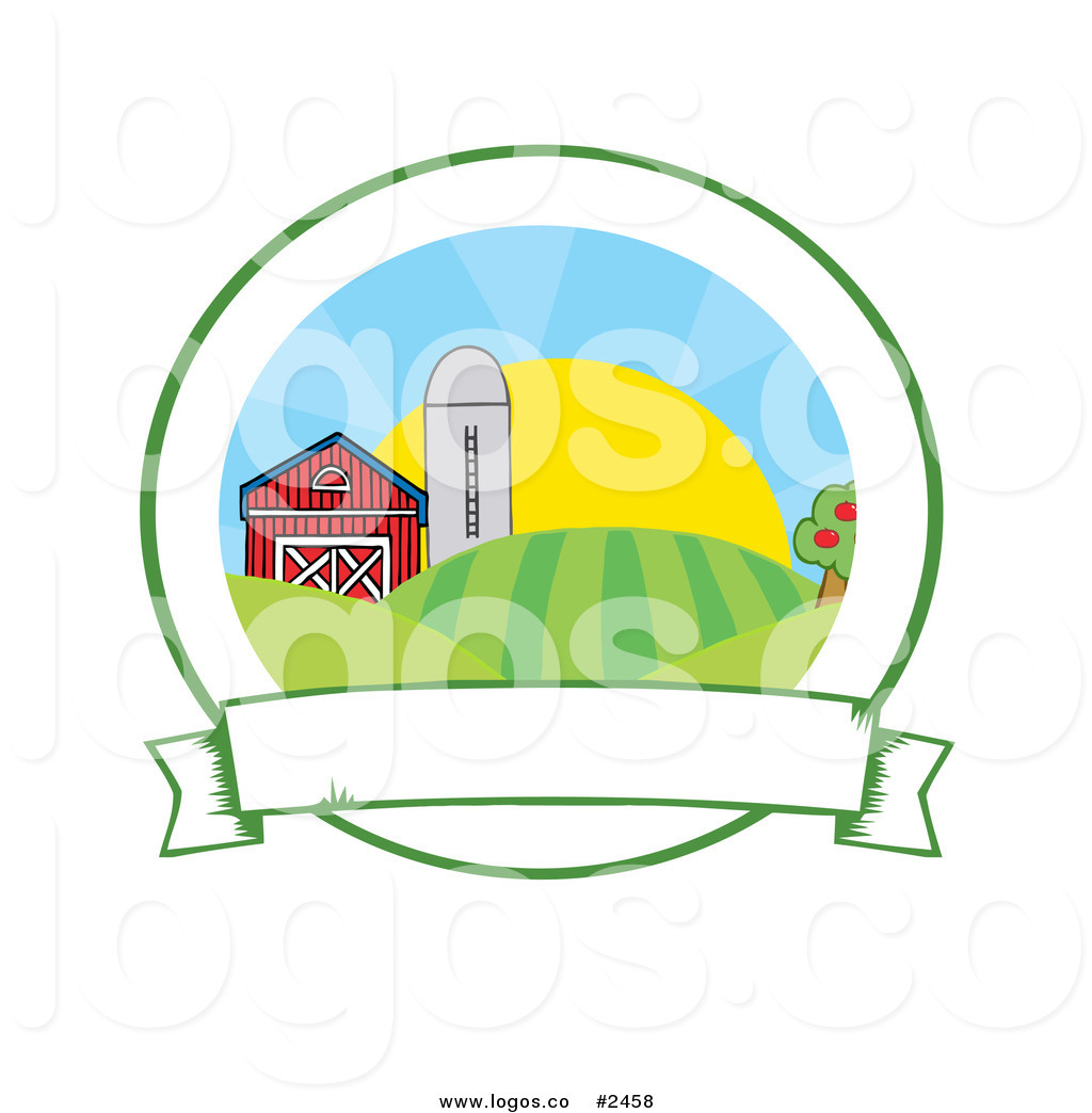 1024x1044 Royalty Free Farm With A Blank Banner And Rising Sun Logo By Hit