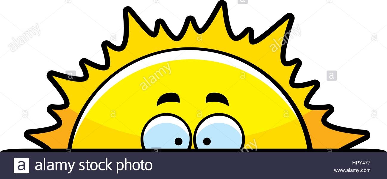 1300x604 A Cartoon Sun Rising Above The Horizon Stock Vector Art