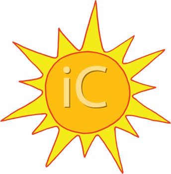 344x350 Image Of A Sun Shining In A Vector Clip Art Illustraiton