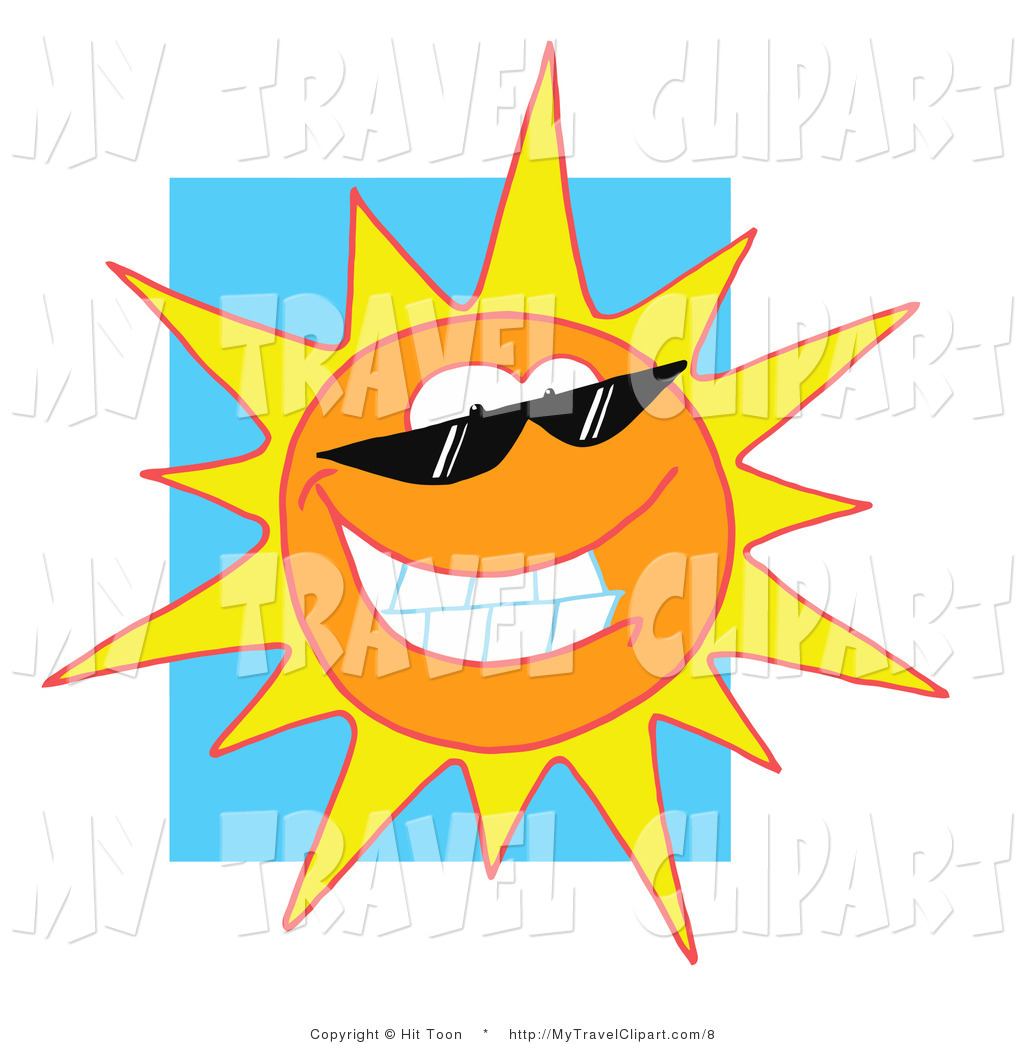 1024x1044 Clipart Of A Cool Sun Shining Brightly By Hit Toon