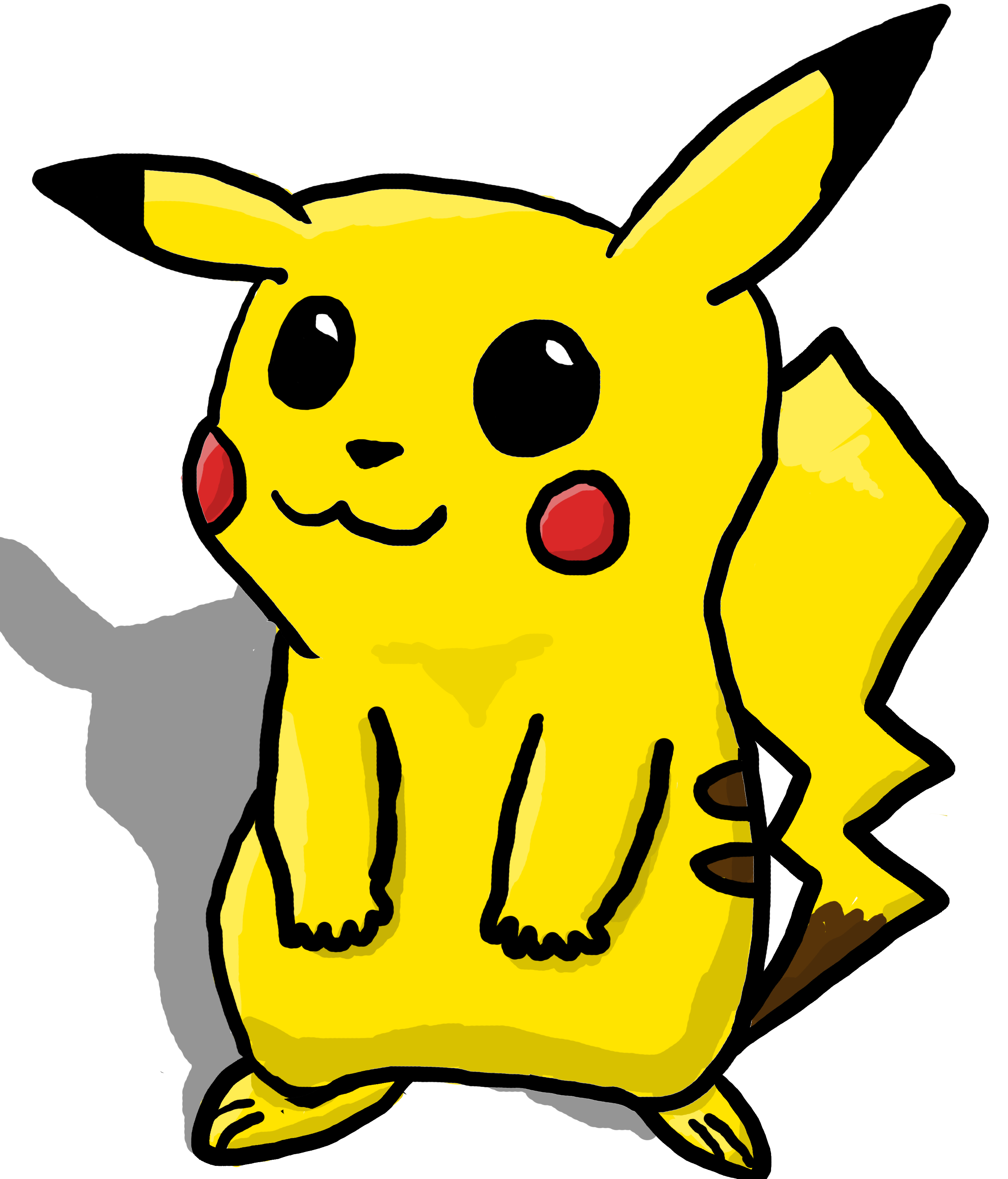3000x3508 Pikachu (With Transparent Background And Shadow) By The Desert