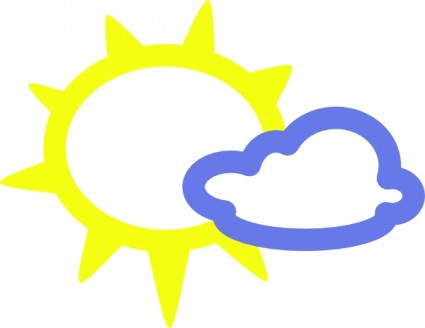 425x328 Very Light Clouds And Sun Weather Symbols Clip Art Vector Clip Art